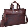 15 Inches Genuine Leather (Single Zip Compartment) Laptop Messenger Bag for Work, Leather Briefcase