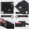 ( Card & Coin Slot ) RFID Blocking Leather Bifold Wallet, Genuine Leather, Embossed Design, Card Slots