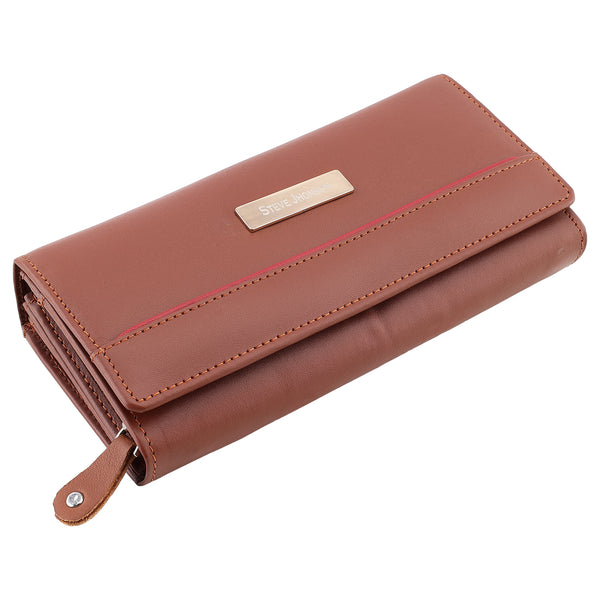 Soft Genuine Leather Classic Hand Clutcher Purse Women Envelope Evening Handbag Foldover