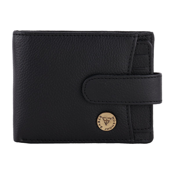 ( Card & Coin Slot ) RFID Blocking Leather Bifold Wallet, Genuine Leather, Embossed Design, Card Slots