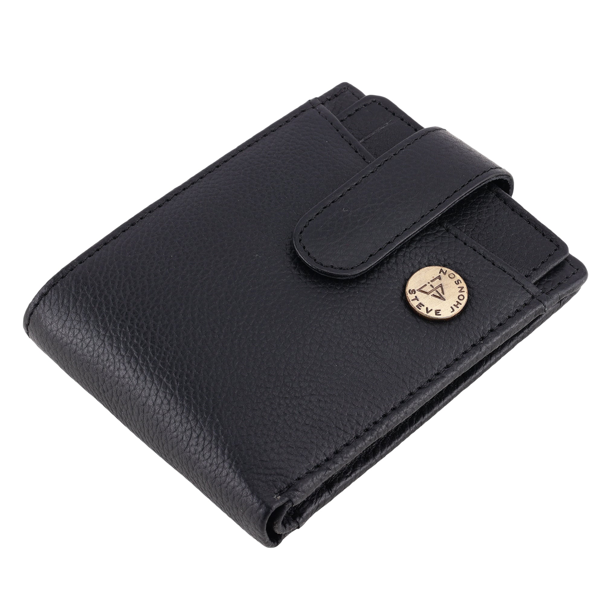 ( Card & Coin Slot ) RFID Blocking Leather Bifold Wallet, Genuine Leather, Embossed Design, Card Slots