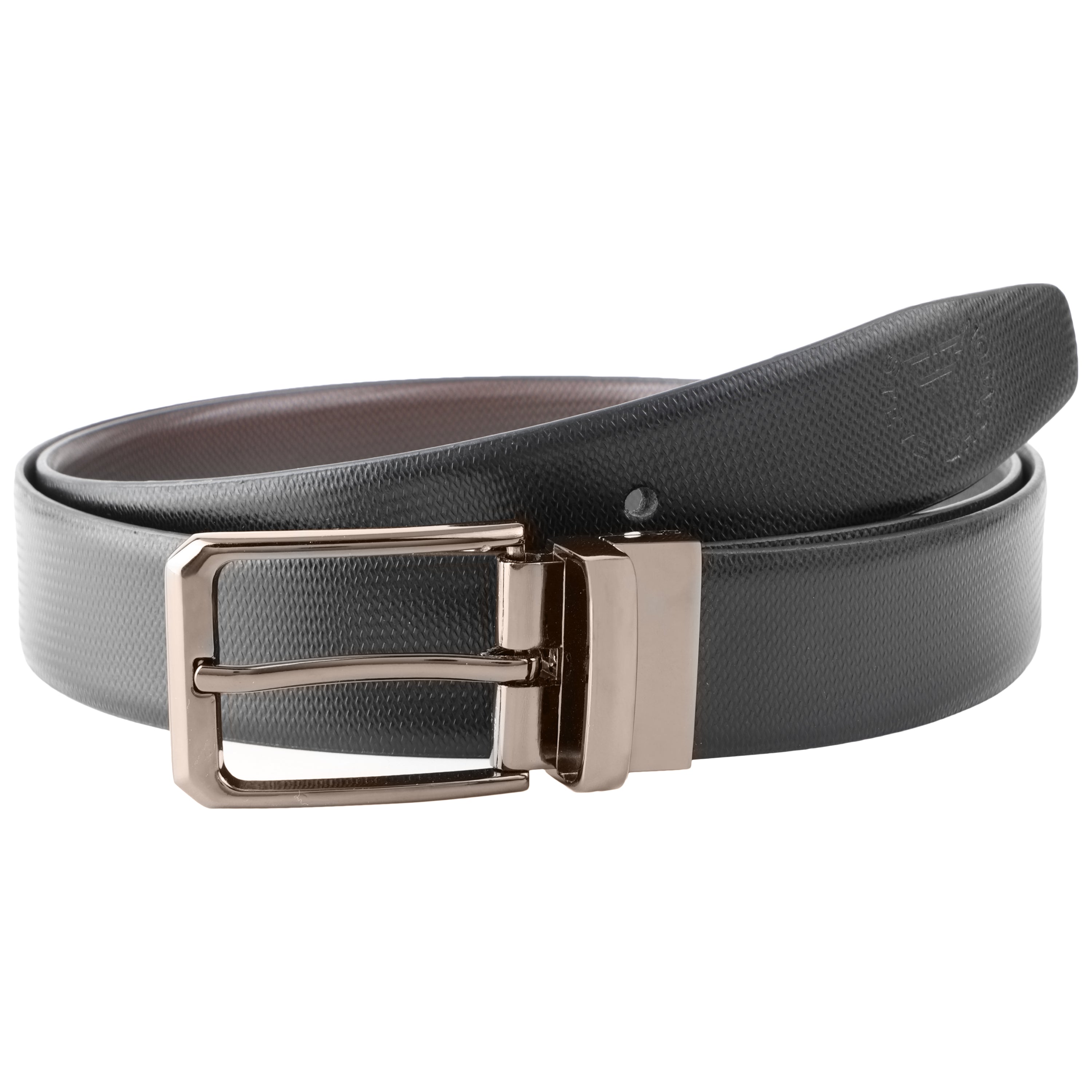 35mm or 3.5 Inches Genuine Leather Reversible Buckle Men's Belt Brown Black | Office Formal Party