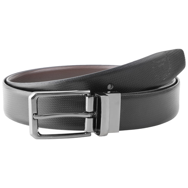 35mm or 3.5 Inches Genuine Leather Reversible Buckle Mens Belt Brown Black | Office Formal Party