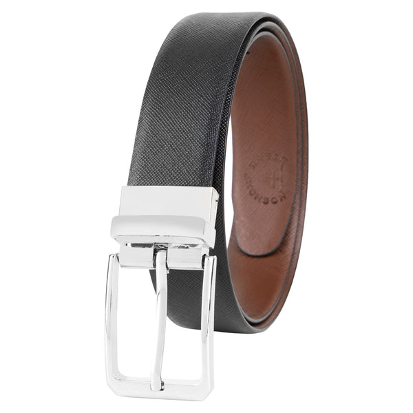 35mm or 3.5 Inches Genuine Leather Reversible Buckle Mens Belt Brown Black | Office Formal Party