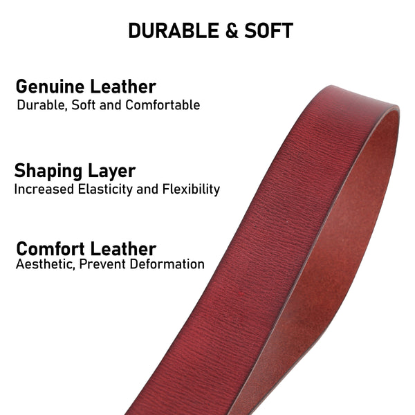 35 mm or 3.5 Inches Belt Men - Genuine Leather Design Belt Casual Suit Jeans Dress Single Prong Metal Buckle