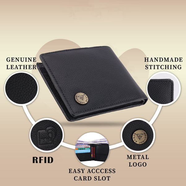 ( Card Slots & Coin Pocket ) Genuine Leather Mens Money Coin Wallet | RFID Protected Genuine Leather | Gift for Fathers Day, Valentine, Birthday, Raksha Bandhan