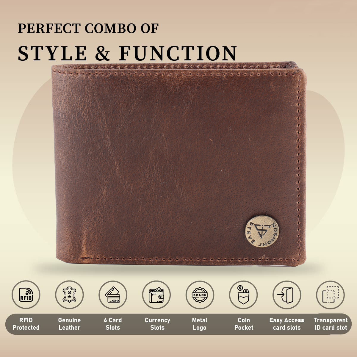 ( Card Slots & Coin Pocket ) Genuine Leather Mens Money Coin Wallet | RFID Protected Genuine Leather | Gift for Fathers Day, Valentine, Birthday, Raksha Bandhan