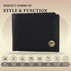 ( Card Slots Only )RFID Blocking Leather Bifold Wallet, Genuine Leather, Embossed Design, Card Slots