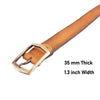 35 mm or 3.5 Inches Belt Men - Genuine Leather Design Belt Casual Suit Jeans Dress Single Prong Metal Buckle