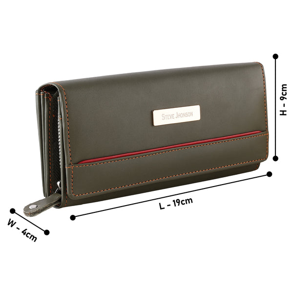 Soft Genuine Leather Classic Hand Clutcher Purse Women Envelope Evening Handbag Foldover