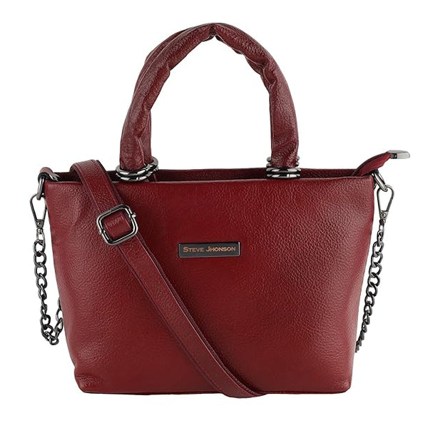 Genuine Natural Leather Design Sling Crossbody Purse for Women, Mini Stylish Handbag Tote Bag Size 10 L X 7 H X 3.5 B Inches