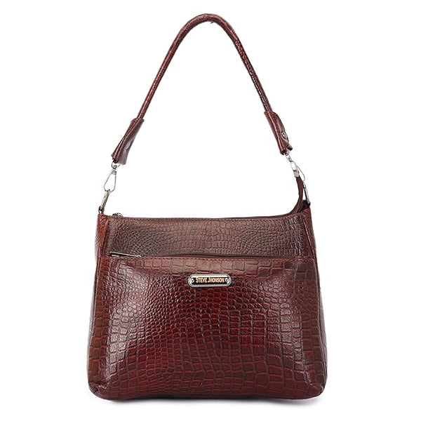 Pure Leather Tote Bag for Women - 9 Inches Leather Handles Bag, Shoulder Tote Bag and Handbag for Office and College