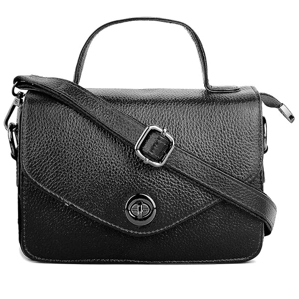 Genuine Leather Tote Bags for Women - Stylish Mini Shoulder Handbag | Cute Satchel Handbag with Sling Belt | Side Sling Bag for Women/Girls | Kitty Party/Small Travel/Shopping